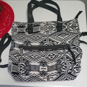 Crossbody black and white bag
